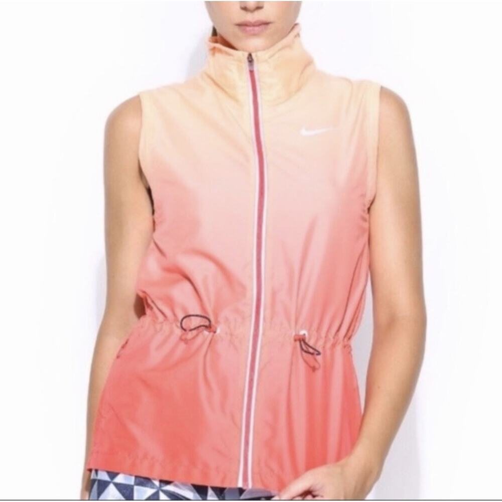 Nike Gradient Reflective Running Vest S Ombre Orange‎ Salmon Lightweight Logo